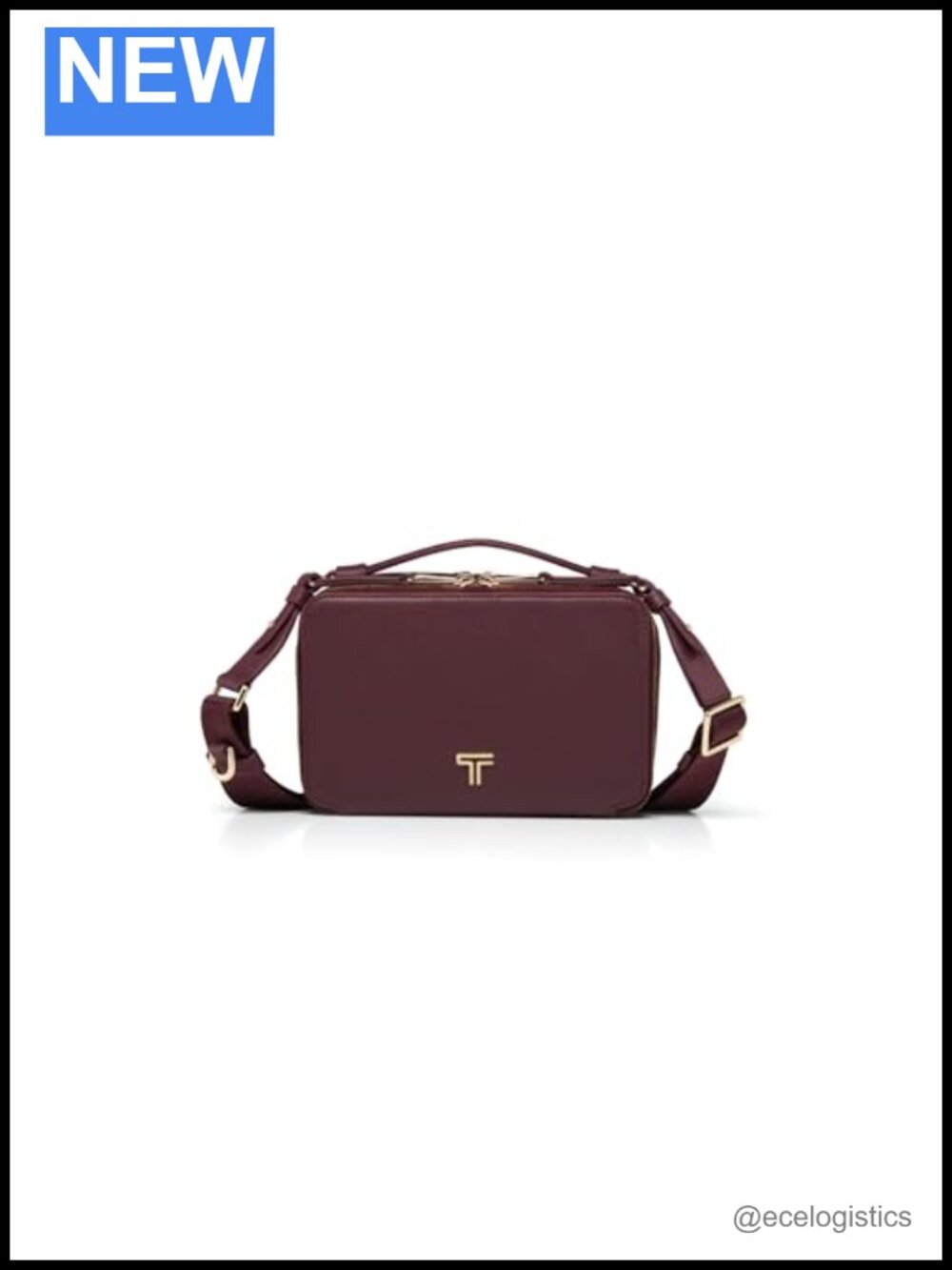 Nylon Crossbody Bag with Card Pockets Double Zip Key Leash